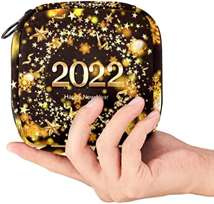 מפית סניטרית אחסון תיק, תקופת תיק, כרית סניטרית פאוץ, קטן איפור תיק, שנה טובה 2022 זהב