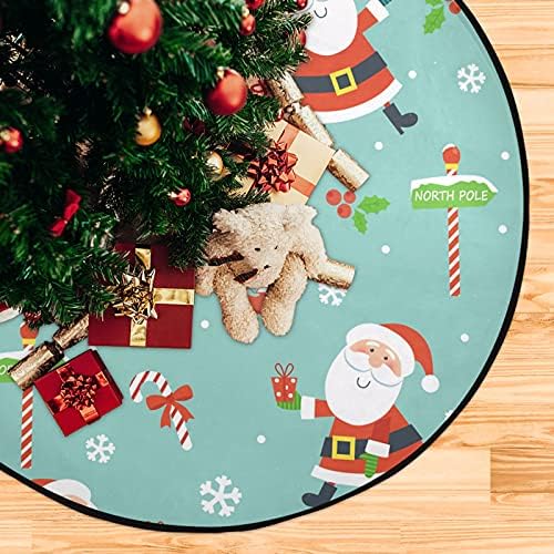 מחצלת עץ חג המולד של סנטה עץ עץ אטום למים שטיח מחצלת מחצלת תחת עץ חג המולד אביזר לקישוט חג המולד אספקת