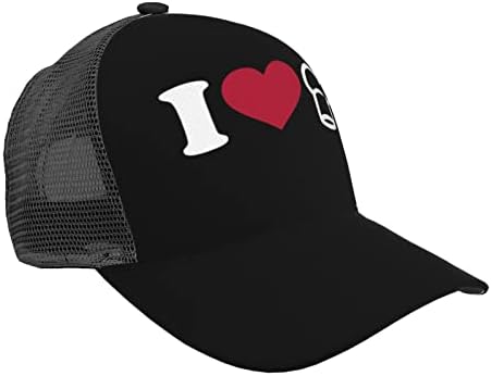 אני אוהב קוק כובע רשת חיצונית פנאי חיצוני מתכוונן מתכוונן כובע בייסבול יוניסקס שחור