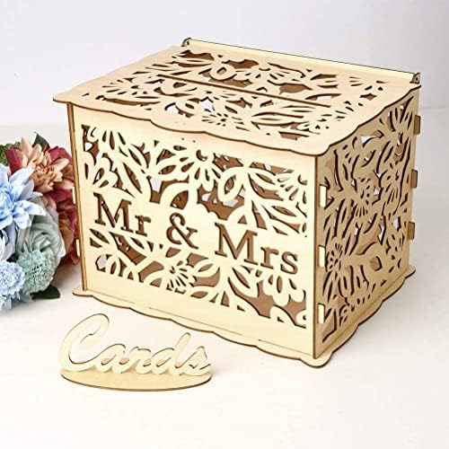 קופסת מתנה לחתונה קופסת חידוש לחתונה עם מחזיק אחסון מפתח קופסאות אהבה טבעות כרטיסי ברכה לחתונה קופסאות