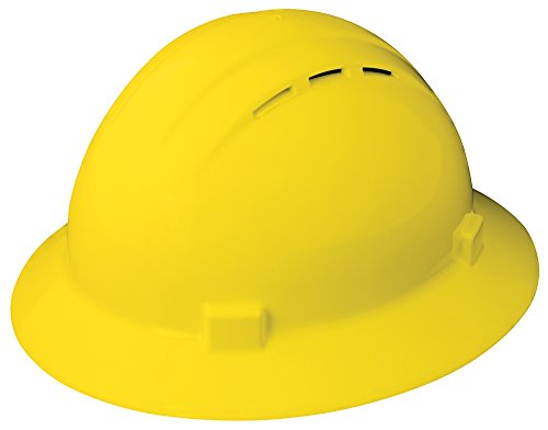 בטיחות הפועל 039-19332 אמריקנה מלא שוליים אוורור סטנדרטי כובעים, 6.5 איקס 8, פוליאתילן, מתכוונן, צהוב