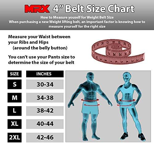 חגורת הרמת משקל MRX - 4 סנטימטרים רוחב 8 ממ תמיכה גב מרופדת בעבה עם חגורות גמישות של קצף אולטרה