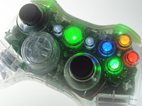 גביש צלול XCM LED מואר Xbox 360 מעטפת בקר אלחוטי