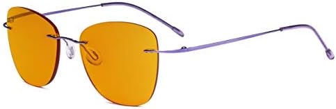 כוורן מחשב משקפיים נשים-כחול אור חסימת קוראים עם צהוב מסנן עדשה-ללא שפה כחול קרני חסימה