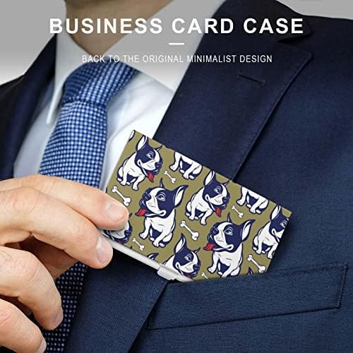 קריקטורה סגנון צרפתית בולדוג עסקים מזהה כרטיס מחזיק סילם מקרה מקצועי מתכת שם כרטיס ארגונית כיס
