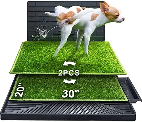 סיר כלב הומפט למקורה או למרפסת, 2 יחידות רפידות אימון דשא מלאכותי עם פיפי לבלבל, כרית דשא לכלבים