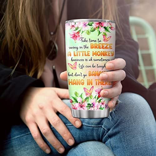 ואטו קוף קפה כוס רק ילדה שאוהבת נסיעות ספל עם מכסה מבודד כוס חמוד יום הולדת מתנות לנשים בנות אמא