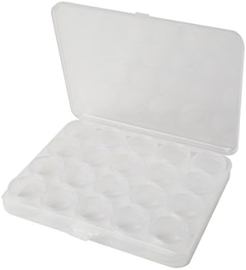 תיבת אחסון מגש פלסטיק עם 24 תאים עגולים נשלפים-6-1/2 איקס 5-1 / 2 איקס 1 חרוז אבן חן חוט מחזיק