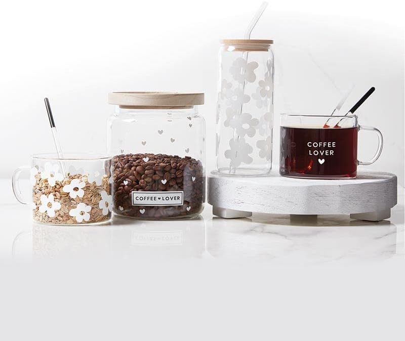 סנטה ברברה עיצוב סטודיו קפה אחסון מיכל זכוכית קפה מיכל, 50-אונקיה, קפה מאהב