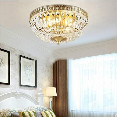 BHVXW Scandinavian Brass LED בסגנון אירופאי מעבר חדר שינה מרפסת תקרה תאורה גביש ברונזה LED תאורת