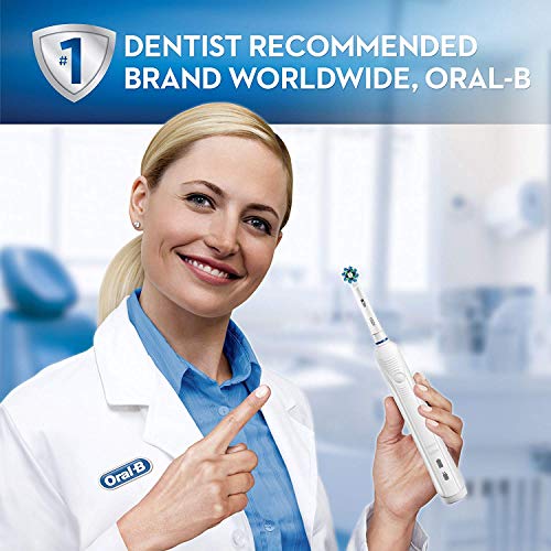 Oral-B White Pro 1000 כוח נטענת מברשת שיניים חשמלית עם מברשת שיניים חשמלית לילדים עם ראש מברשת וטיימר רגיש,