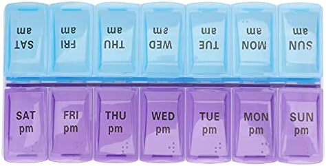 מארגן תרופות לתרופות דו -טוליות מיכל גלולת נסיעות קופסת גלולה שבועית עם 14 תאים