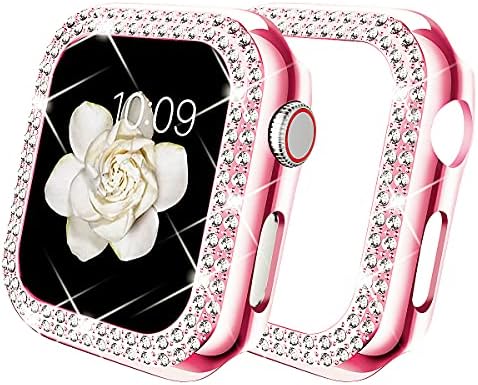 Dabaoza תואם ל- Apple Watch 42 ממ כיסוי פגוש אולטרה סדרה 8 7 6 5 4 3 2 1 SE, בלינג בנות בנות לבושות