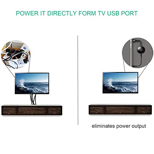 כבל החשמל של USB תואם למקל הזרמת טלוויזיה של Roku Chromecast-כבל מטען, קלוע בגודל 11 אינץ ', 2 חבילה