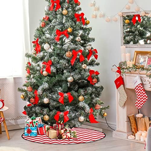 מחצלת עץ חג המולד Visesunny מחצלת עץ גלי אדום עץ עץ מחצלת רצפת מגן סופג
