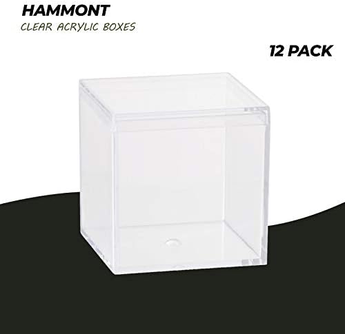 HAMMONT CLEAR COXERS ACRYLIC - 12 חבילה - 2.15 X2.15 X2.15 - קופסאות לוציט קטנות למתנות, חתונות, טובות
