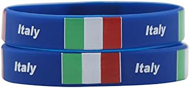 איטליה המדינה דגל מזכרות גביע עולם כדורגל כדורגל ספורט סיליקון צמיד לאומי דגל צמיד 2 יחידות