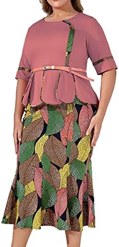 נשים 2023 ליידי סריגה אלגנטית שמלת קייפ תחרה בתוספת הדפסה בגודל חצי שרוול שמלת מחליק מזדמנים נשים