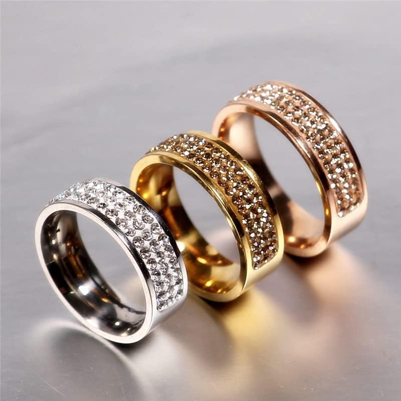 קולסו רוז זהב המותג המפורסם זירקון טבעת 8 מ מ חצי מעגל שלוש שורות קריסטל 316 ליטר טבעות אצבע לנשים גברים-68912
