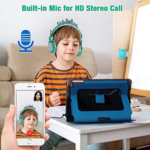 אוזניות לילדים בנים אוזניות Bluetooth אלחוטיות עם מיקרופון על אוזן לבית ספר/מחשב/אייפד, אוזניות