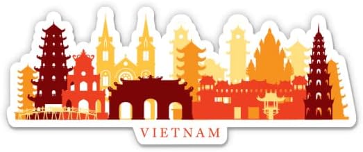 נסיעת יעד וייטנאם - מדבקת ויניל 3 אינץ ' - לטלפון בקבוק מים מחשב נייד - מדבקות אטומות למים