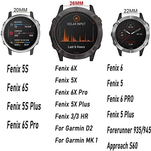 Bandkit 26 22 ממ רצועות שעון עבור Garmin Fenix ​​5 5x Plus 3 3 HR 6X 6S 6S S60 MK1 צפה מהיר שחרור