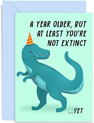 אולד אנגלית ושות 'כרטיס יום הולדת הומור מצחיק לאבא - דינוזאור' אתה עדיין לא נכחד 'כרטיס יום הולדת מצחיק