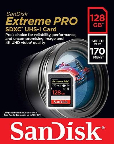 סנדיסק 128 ג ' יגה-בייט צרור כרטיסי זיכרון אקסטרים פרו עובד עם ניקון ד3500, ד7500, ד5600 מצלמה דיגיטלית 4 קראט