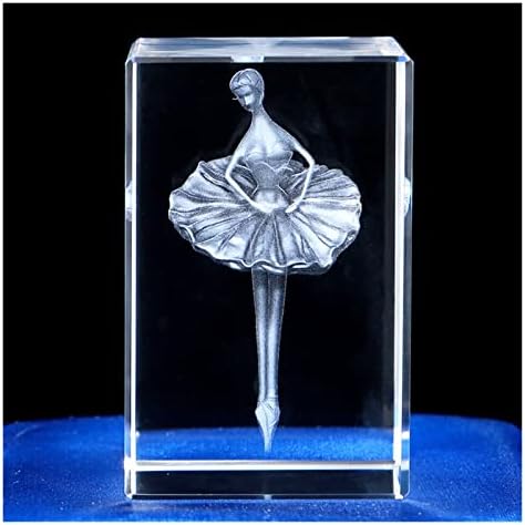 רקדני בלרינה של גביש זכוכית גביש שרקדנית בלט 3D מלאכה מגולפת קישוטי פסלוני פסלוני עיצוב בית מתנה לחתונה