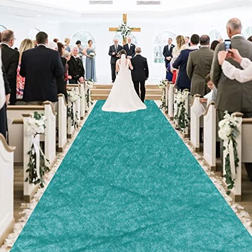 Modfuns Abisle רצים אביזרי חתונה טלינג ירוק רץ רץ שטיח 5x15ft בד קטיפה שטיח חתונה מסלול מסלול מסלול