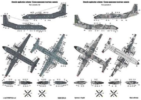 מדבקות לאנטונוב AN-26 עם שיניים 1/144 סולם FOXBOT 144-001-ערכת דגם