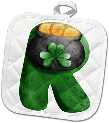 3drose St Patricks Sweets Monogram ראשוני R - Potholders