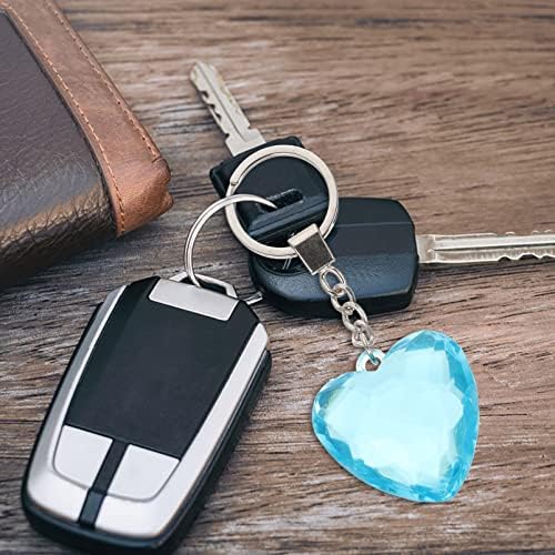 מחזיק מפתחות של Amosfun Love 4 PCS צורת לב מחזיק מפתח מפתח טבעות מפתח יום מפתח מחזיקי מכוניות אקריליק תליון תיק