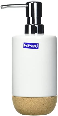 מתקן סבון של וונקו קורק, 7.5 x 8.5 x 18.5 סמ, לבן/חום