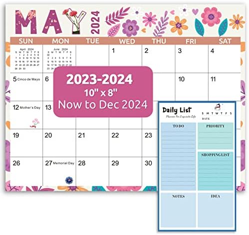 לוח השנה המגנטי של זוזי למקרר, לוח השנה המקרר 10 x 8 ממאי .2023 - דצמבר 2024 עם תווים דביקים, לוח השנה מקרר