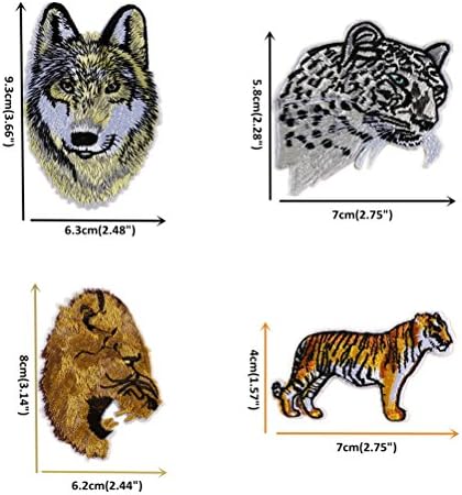 13 יחידות מגוון אריה נמר נמר צבי זאב נשר רקום טלאי בעלי חיים ספרי תפור ברזל על תג אפליקציה