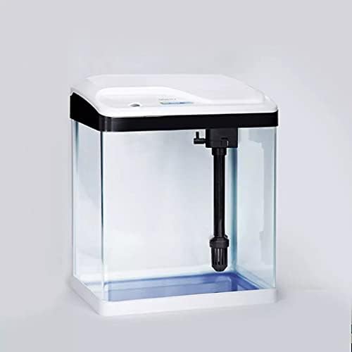 זליב שקוף זכוכית שולחן דגי טנק סט סופר סינון מערכת הזנה ידנית עמיד למים הוביל אור 15 ליטר קיבולת