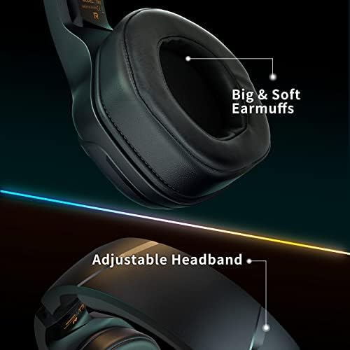 אוזניות גיימינג עם מיקרופון למחשב פ. ס. 4 פ. ס. 5 מתג סדרה אחת, אוזניות פ. ס. 4 עם אטמי אוזניים סופר גדולים