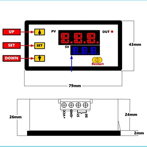GEAD W3230 בקר טמפרטורה דיגיטלי מיני בקר K-TYPE תרמוסטט 12V 24V 220V רגולטור חימום בקרת קירור תרמו-ויולטור