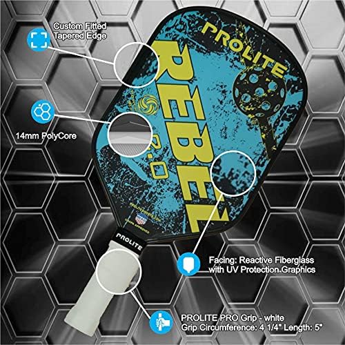 Prolite Rebel Powerspin 2.0 Partleball Partdle - פיברגלס תגובתי עם גרפיקה להגנת UV ופוליקור 14 ממ