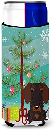 אוצרות קרוליין BB4254MUK חוט עץ חג מולד שמח תחש שיער שוקולד שוקולד אולטרה חיבוק לפחיות דקות, יכול שרוול