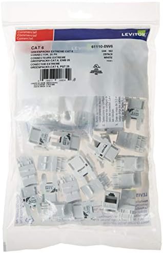 Leviton 61110-JE6 Extreme 6+ מחבר Quickport, חתול 6, שחור, 150 חבילה