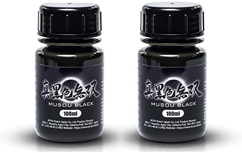 MUSOU BLACK, עולמי צבע אקרילי שחור ביותר, 100 מל X 2 חבילה, 3.38 fl oz