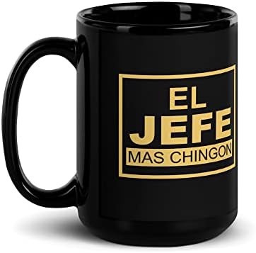 EL JEFE MAS CHINGON ספל שחור, מתנות אבא מקסיקני. IDEA DE REGALOS PARA PAPA. EL PAPA MAS CHINGON DEL
