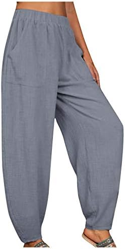 מכנסיים אלסטיים של Baggys Lady עם כיסים וינטג 'קרסול מסלול מכנסיים הרמים