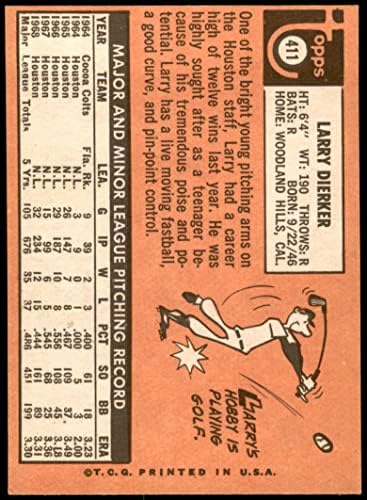 1969 Topps 411 לארי דיירקר יוסטון אסטרוס אקס/MT+ Astros