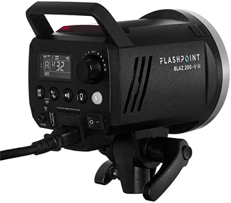 Flashpoint Blaz 200-V 200WS R2 Studio Studio Monolight Flash עם מנורת דוגמנות LED 10W ו- Bowens Mount
