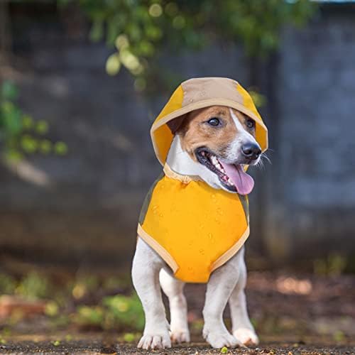 PetShome כלב מעיל גשם עם ברדס פונצ'ו פונצ'ו מתכוונן ז'קט כלב אטום למים מעיל גשם קל משקל משקל מחמד מעיל גשם קטן