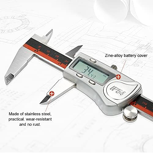 כלי מדידת קוול קליפר דיגיטלי פלדה אל חלד קליפר דיגיטלי IP54 אטום מים 150 ממ
