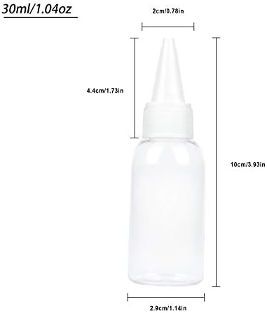 טרנדבוקס 1 עוז / 30 מ ל בקבוק פלסטיק מחודד פה מכסה עליון לשמנים אתריים, נוזל-6 מארז